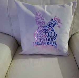 Custom made Easter pillow case 18x18. 100% polyester.
